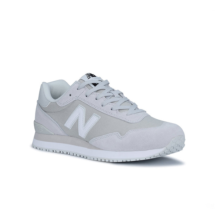 Der New Balance 515 SR Berufsschuh für Herren in der Farbe Grau von vorne.